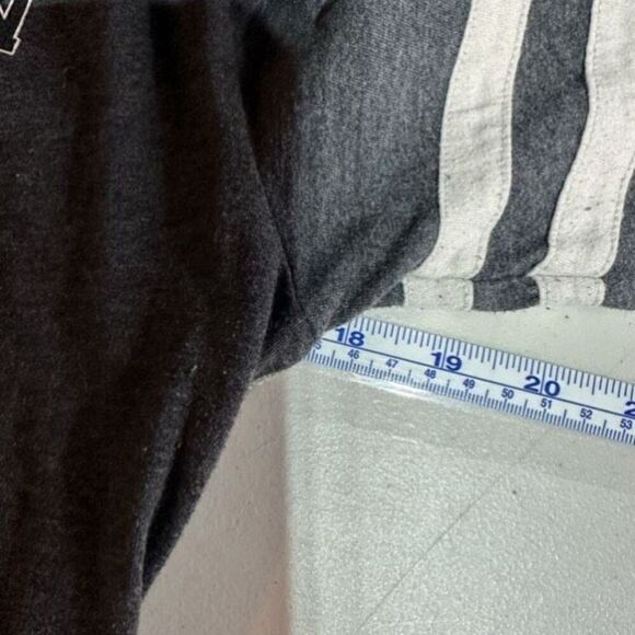 American Fighter Ringer Tee‎ Shirt Gray Long Sleeve Medium - Picture 10 of 11